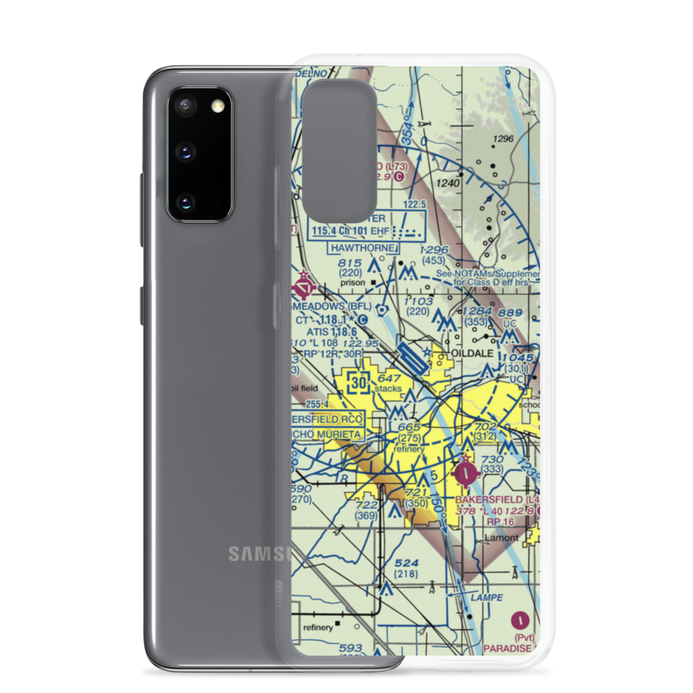 Meadows Field (BFL) VFR Sectional Samsung Case Samsung Galaxy S20 model shown