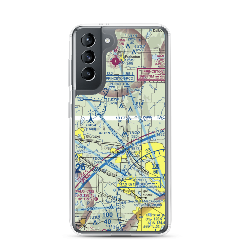 Meadowvale Airport (MN40) VFR Sectional Samsung Case Samsung Galaxy S21 model shown