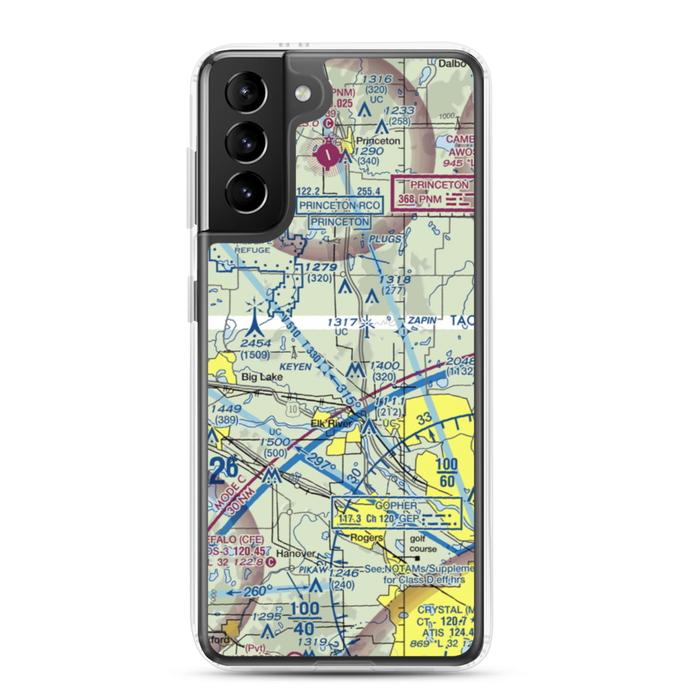 Meadowvale Airport (MN40) VFR Sectional Samsung Case Samsung Galaxy S21 Plus model shown