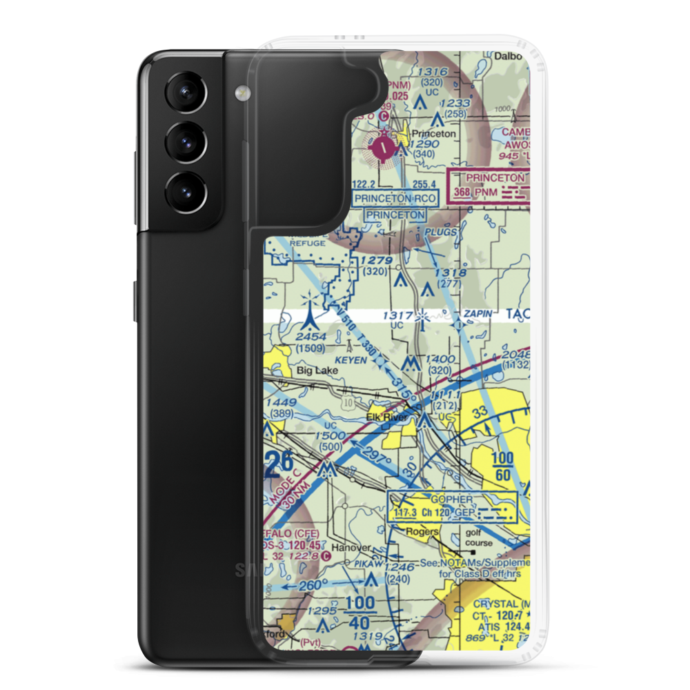 Meadowvale Airport (MN40) VFR Sectional Samsung Case Samsung Galaxy S21 Plus model shown
