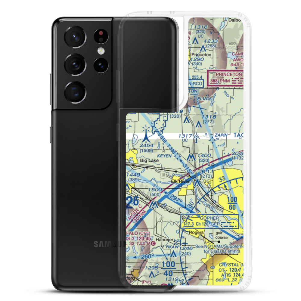 Meadowvale Airport (MN40) VFR Sectional Samsung Case Samsung Galaxy S21 Ultra model shown