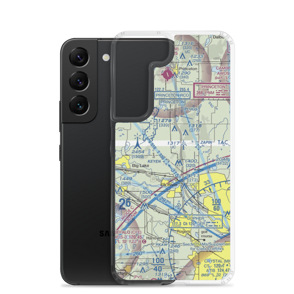 Meadowvale Airport (MN40) VFR Sectional Samsung Case Samsung Galaxy S22 model shown