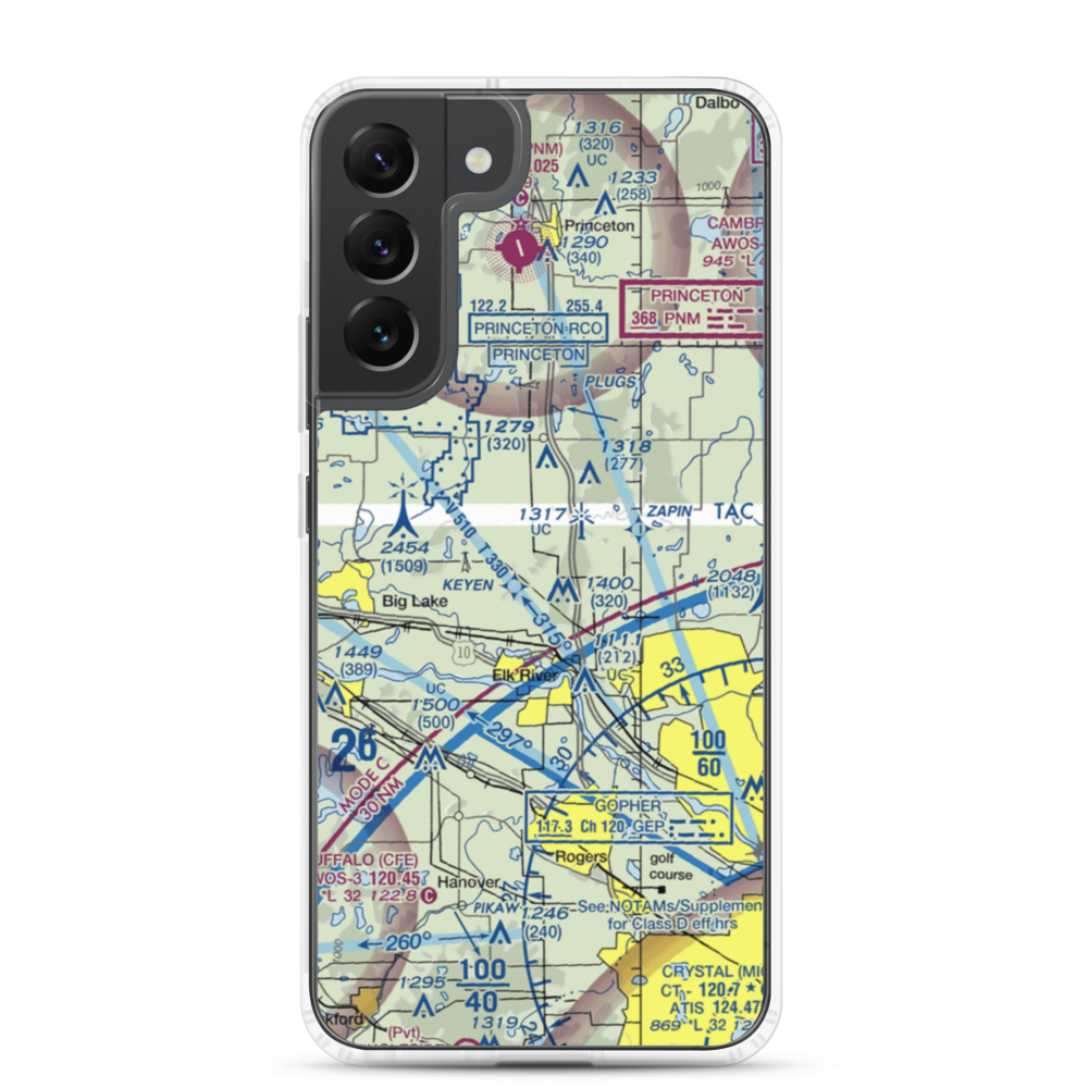 Meadowvale Airport (MN40) VFR Sectional Samsung Case Samsung Galaxy S22 Plus model shown