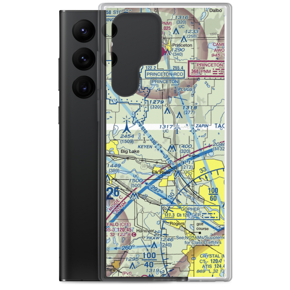 Meadowvale Airport (MN40) VFR Sectional Samsung Case Samsung Galaxy S22 Ultra model shown