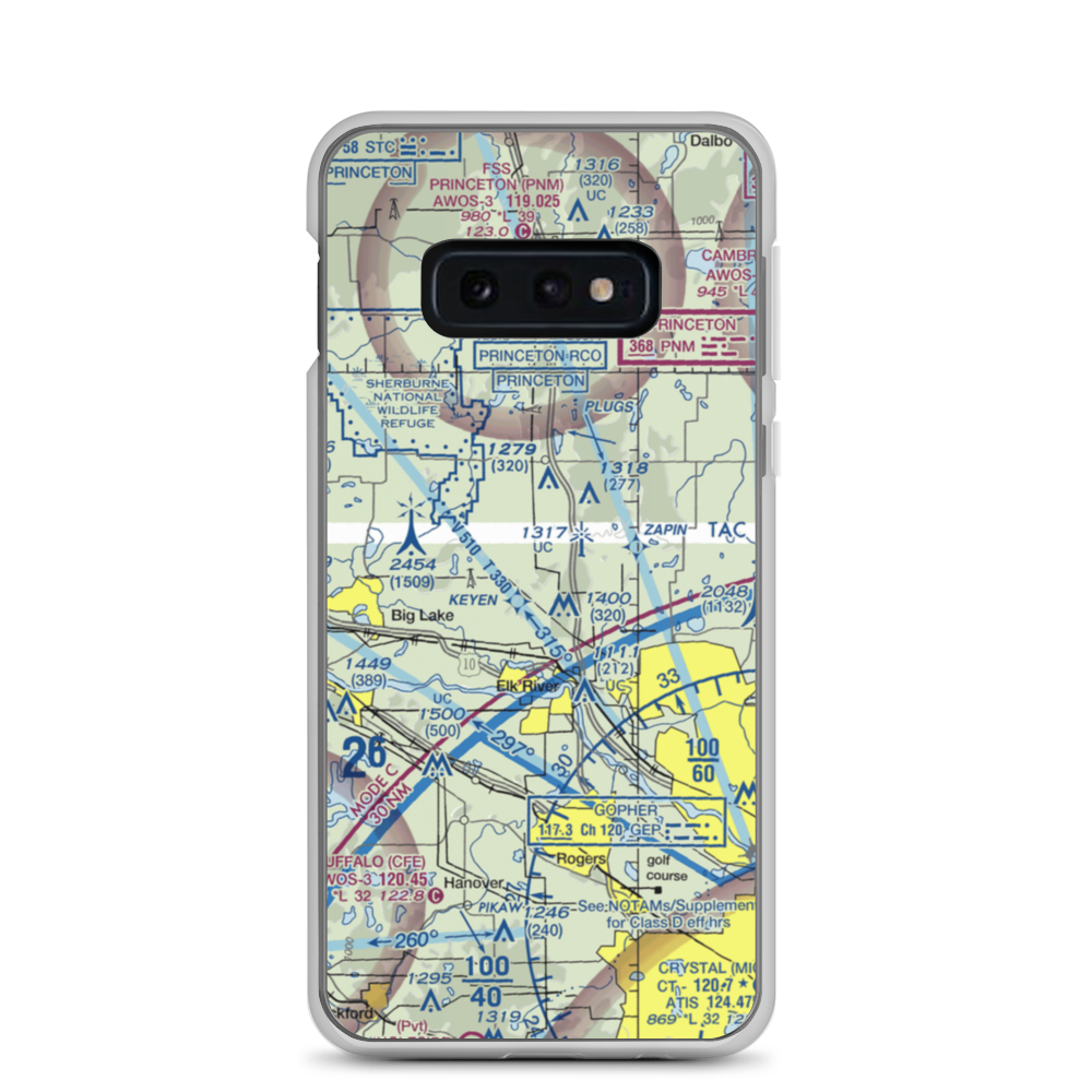Meadowvale Airport (MN40) VFR Sectional Samsung Case Samsung Galaxy S10e model shown