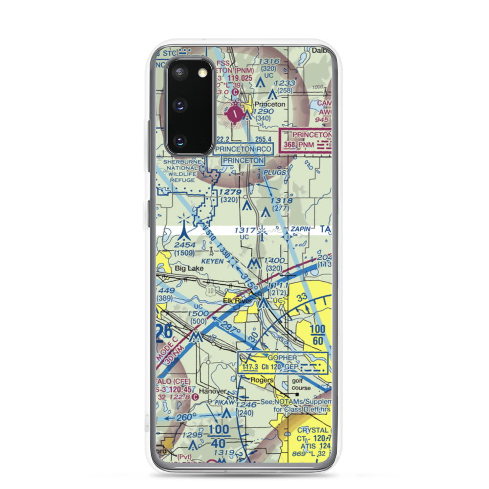 Meadowvale Airport (MN40) VFR Sectional Samsung Case Samsung Galaxy S20 model shown