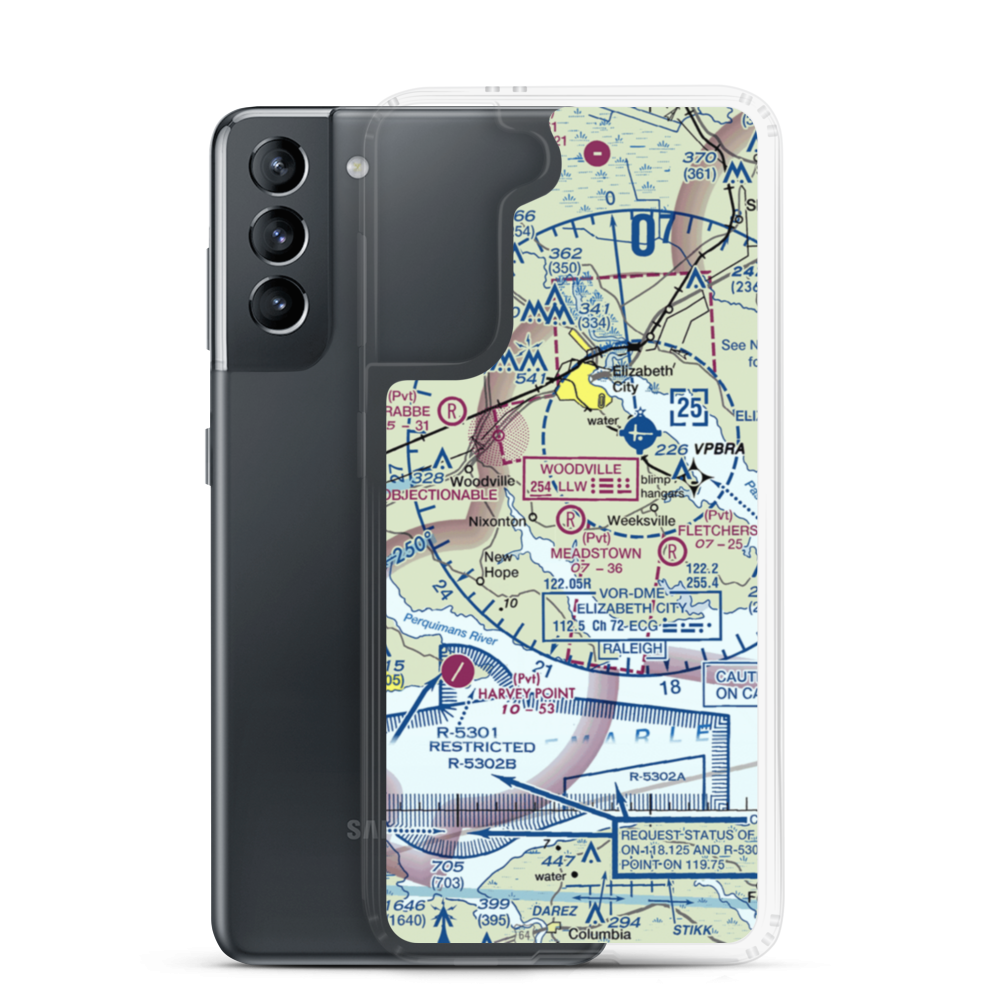 Meadstown Airstrip (NC28) VFR Sectional Samsung Case Samsung Galaxy S21 model shown