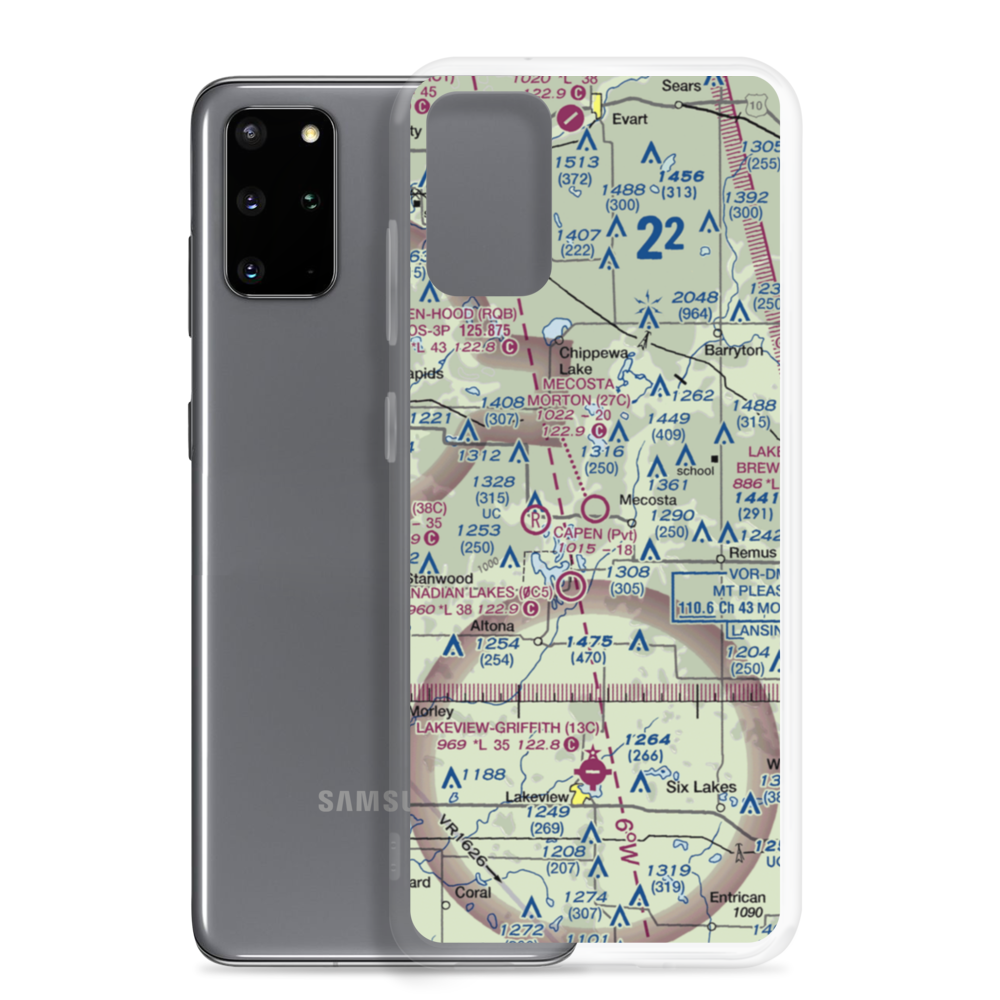 Mecosta Morton Airport (27C) VFR Sectional Samsung Case Samsung Galaxy S20 Plus model shown