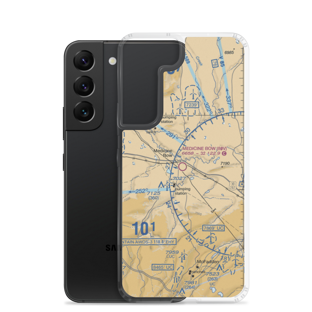 Medicine Bow Airport (80V) VFR Sectional Samsung Case Samsung Galaxy S22 model shown