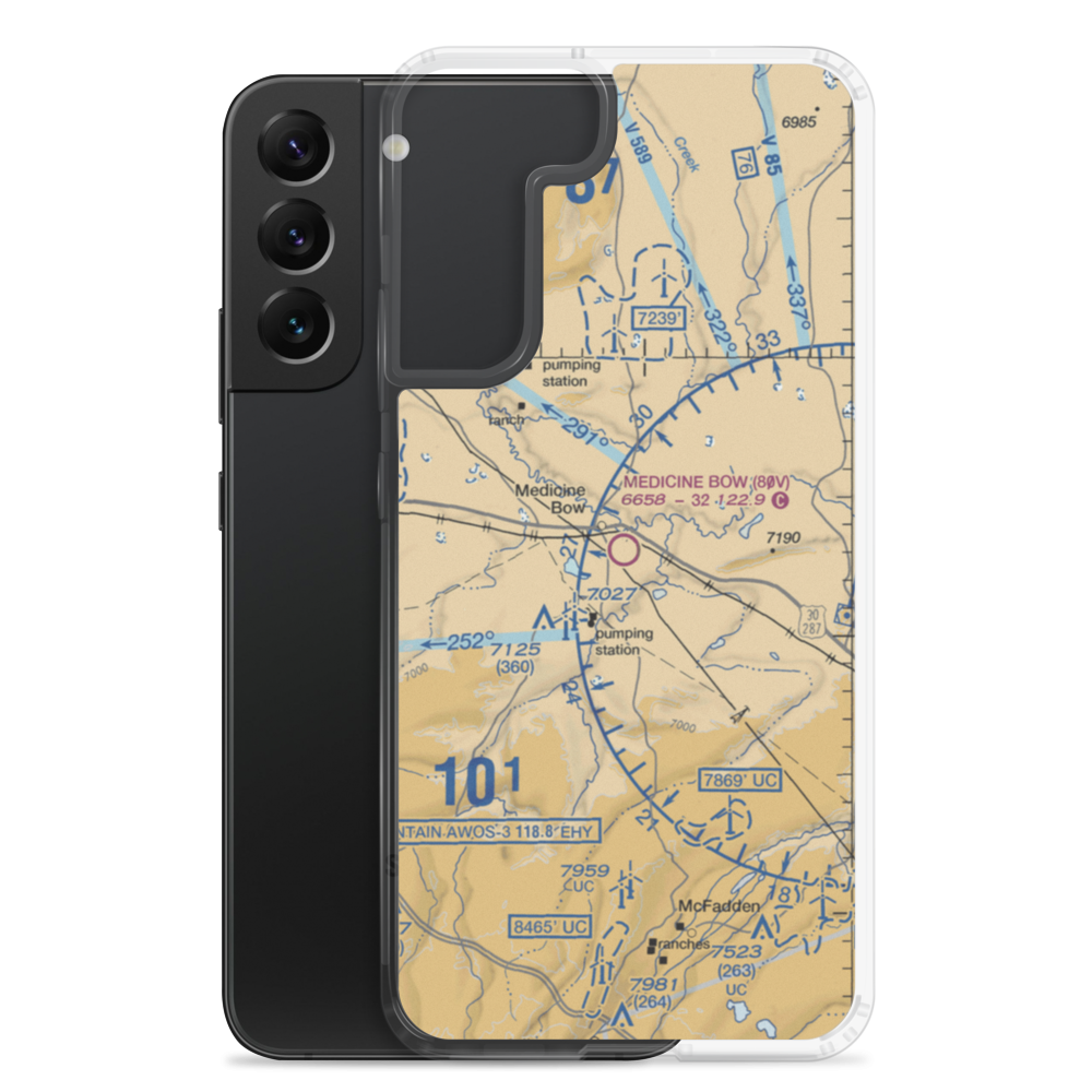 Medicine Bow Airport (80V) VFR Sectional Samsung Case Samsung Galaxy S22 Plus model shown
