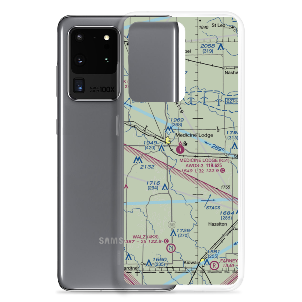 Medicine Lodge Airport (K51) VFR Sectional Samsung Case Samsung Galaxy S20 Ultra model shown