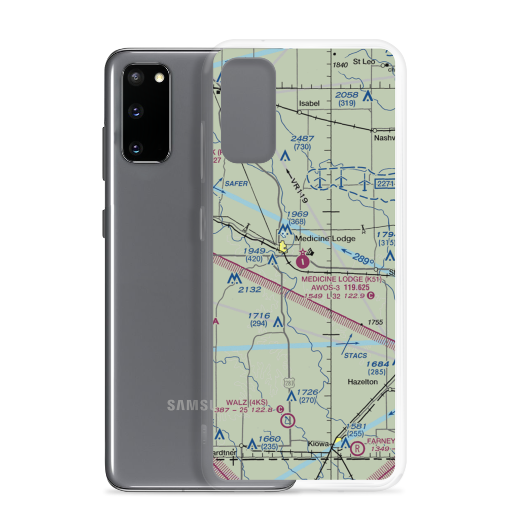Medicine Lodge Airport (K51) VFR Sectional Samsung Case Samsung Galaxy S20 model shown