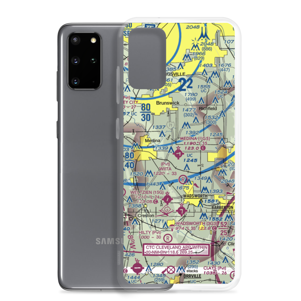 Medina Municipal Airport (1G5) VFR Sectional Samsung Case Samsung Galaxy S20 Plus model shown