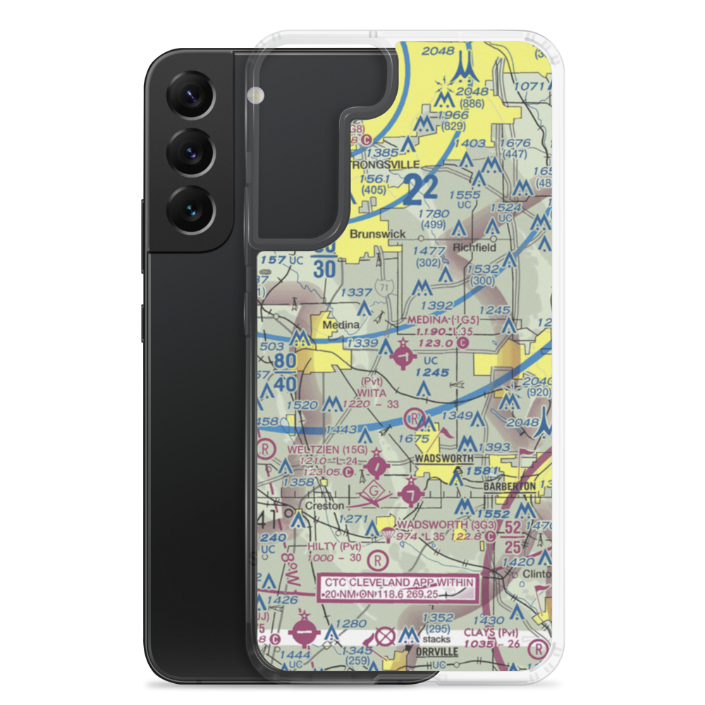 Medina Municipal Airport (1G5) VFR Sectional Samsung Case Samsung Galaxy S22 Plus model shown