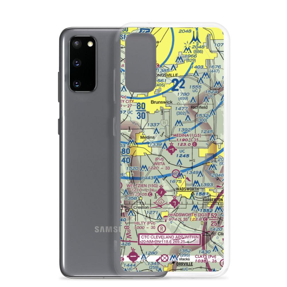 Medina Municipal Airport (1G5) VFR Sectional Samsung Case Samsung Galaxy S20 model shown