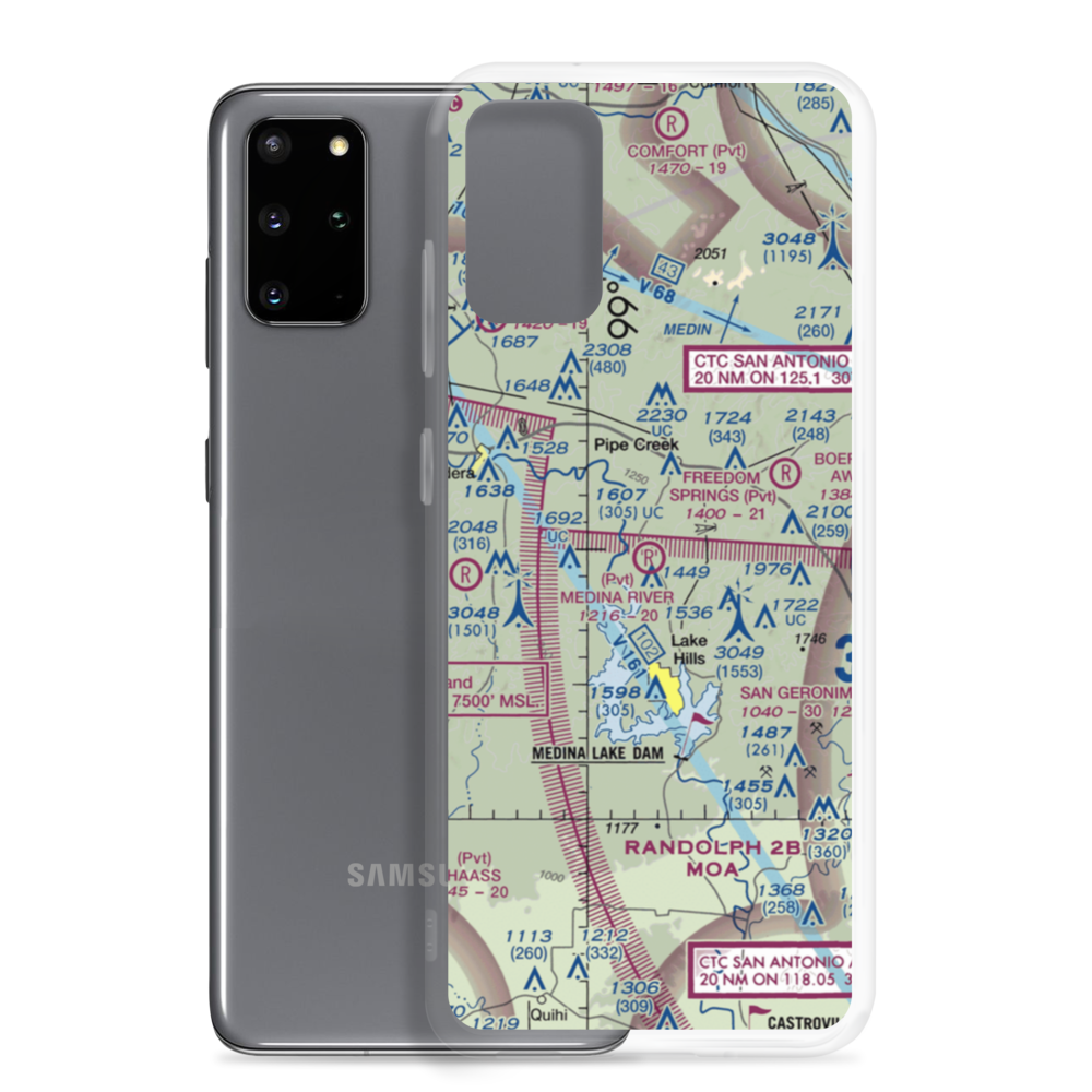 Medina River Ranch Airport (XS43) VFR Sectional Samsung Case Samsung Galaxy S20 Plus model shown