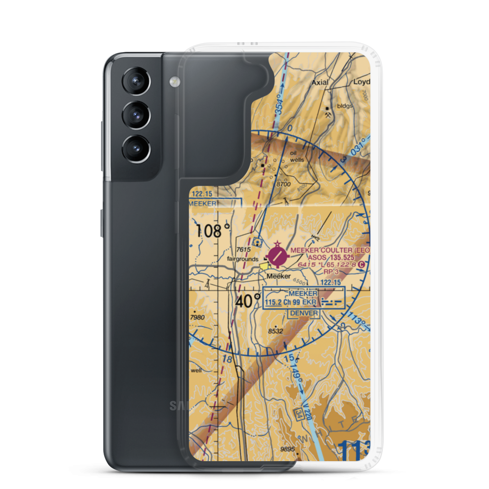 Meeker Airport (EEO) VFR Sectional Samsung Case Samsung Galaxy S21 model shown
