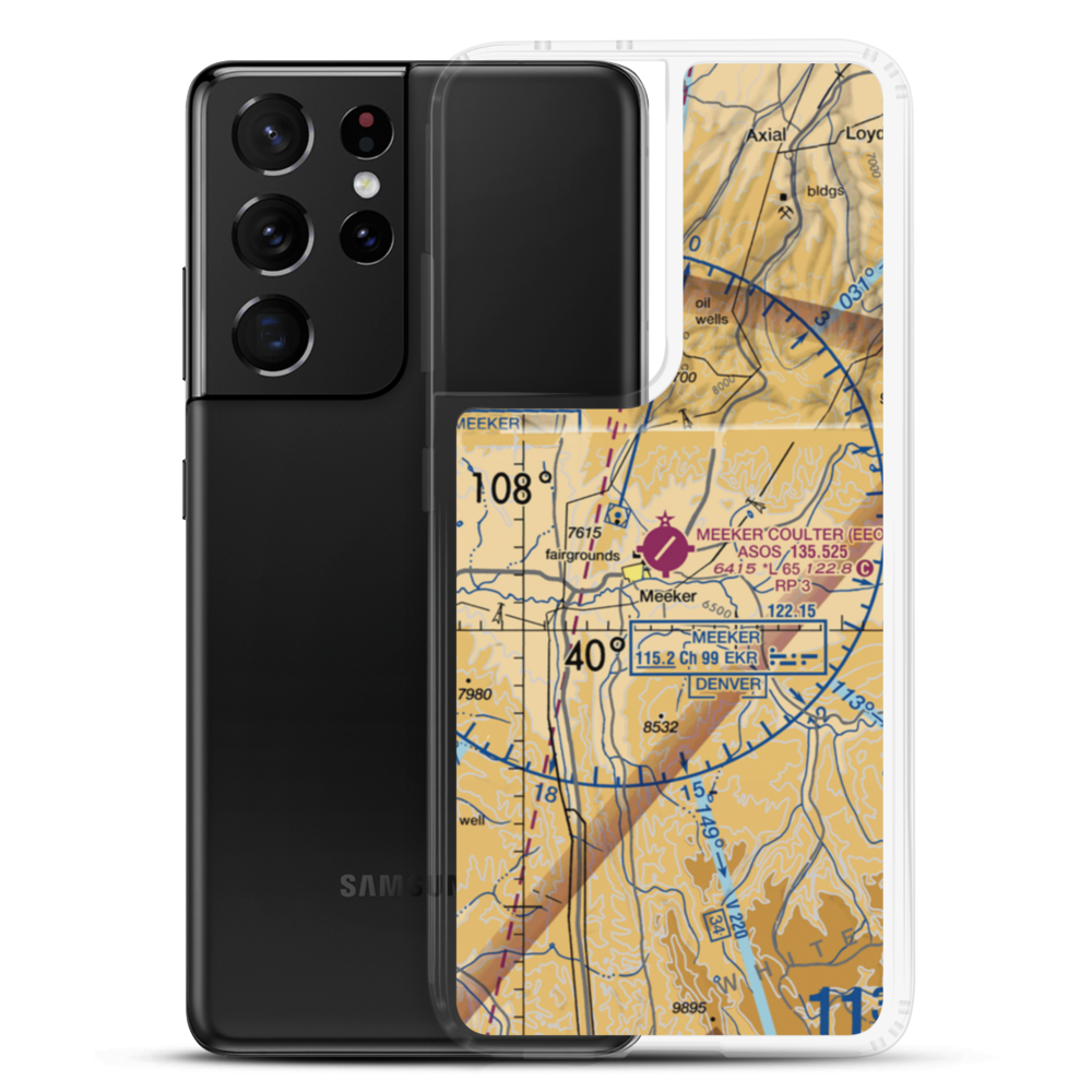 Meeker Airport (EEO) VFR Sectional Samsung Case Samsung Galaxy S21 Ultra model shown