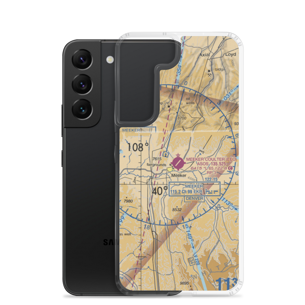 Meeker Airport (EEO) VFR Sectional Samsung Case Samsung Galaxy S22 model shown
