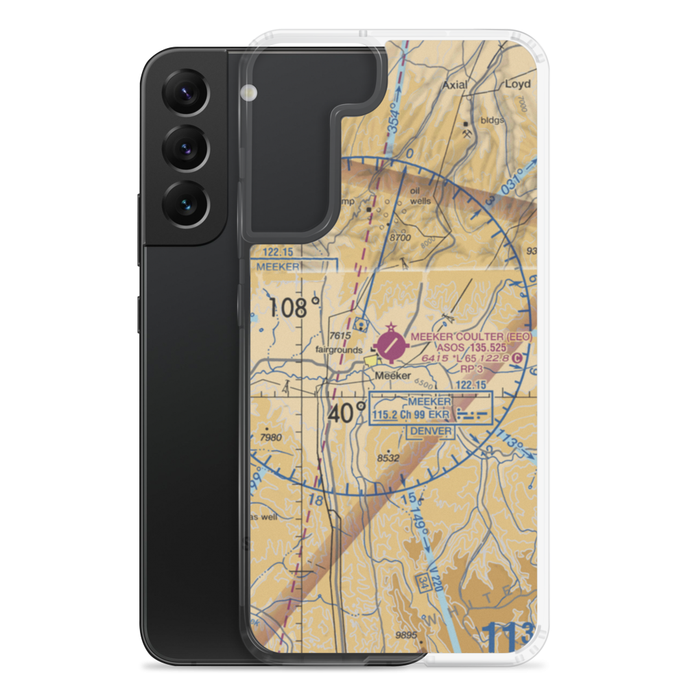 Meeker Airport (EEO) VFR Sectional Samsung Case Samsung Galaxy S22 Plus model shown