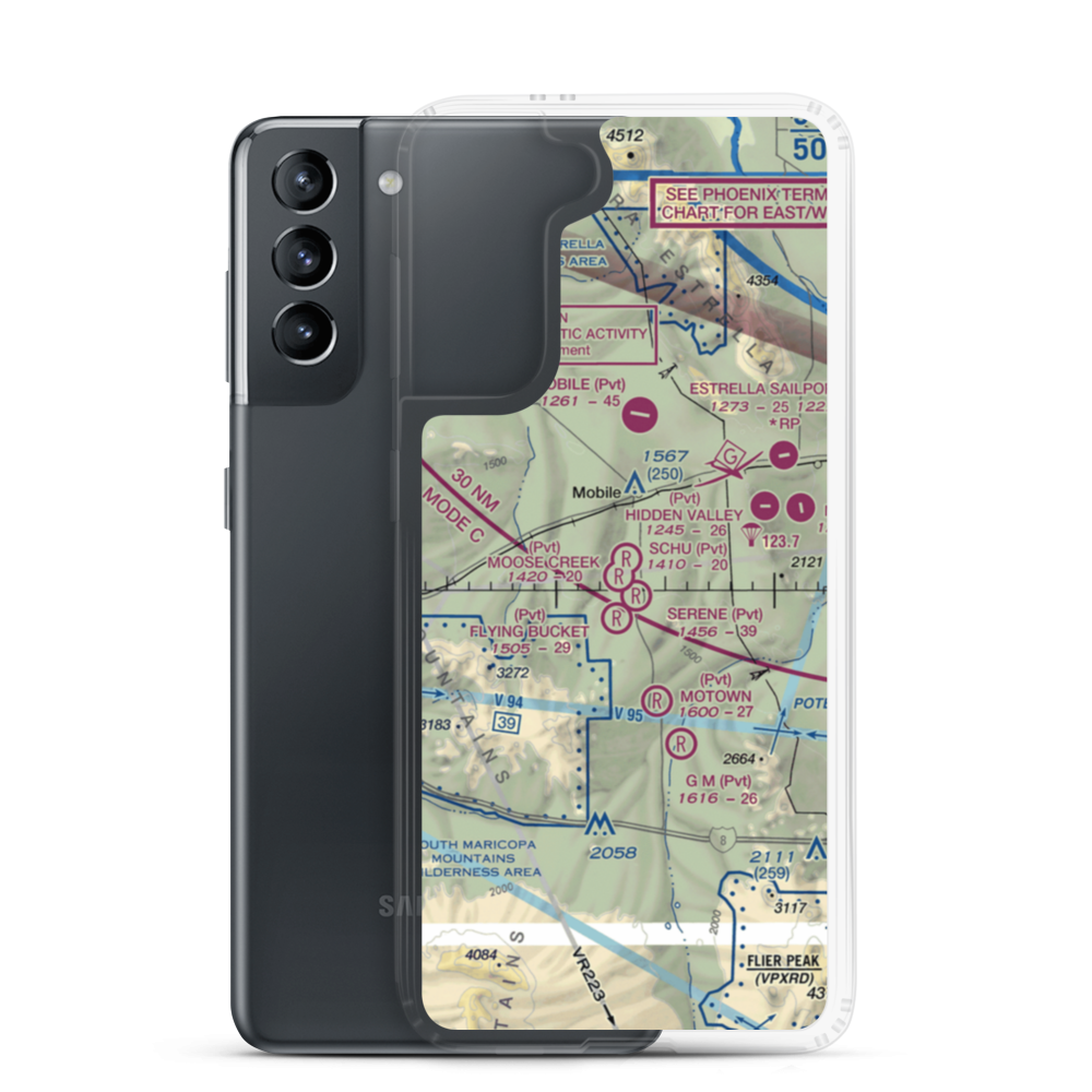 Mel's Ranch Airport (AZ78) VFR Sectional Samsung Case Samsung Galaxy S21 model shown