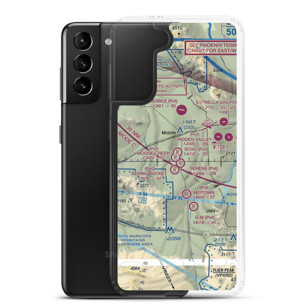 Mel's Ranch Airport (AZ78) VFR Sectional Samsung Case Samsung Galaxy S21 Plus model shown
