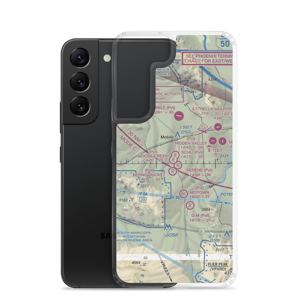 Mel's Ranch Airport (AZ78) VFR Sectional Samsung Case Samsung Galaxy S22 model shown