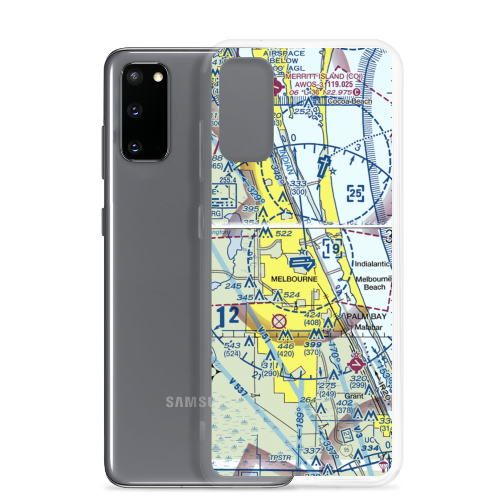Melbourne International Airport (MLB) VFR Sectional Samsung Case Samsung Galaxy S20 model shown