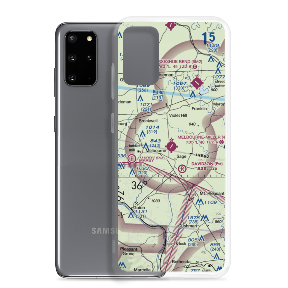 Melbourne Municipal John E Miller Field (42A) VFR Sectional Samsung Case Samsung Galaxy S20 Plus model shown