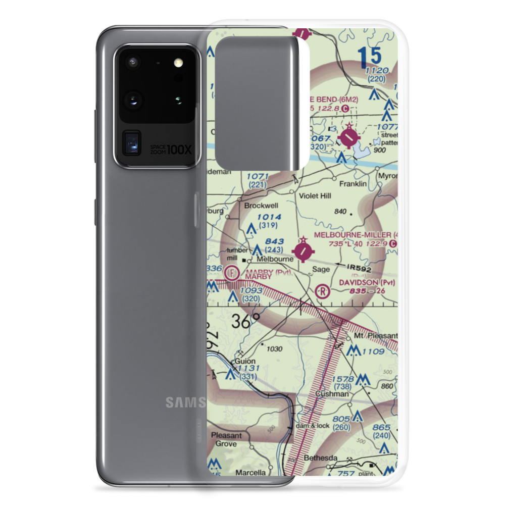 Melbourne Municipal John E Miller Field (42A) VFR Sectional Samsung Case Samsung Galaxy S20 Ultra model shown