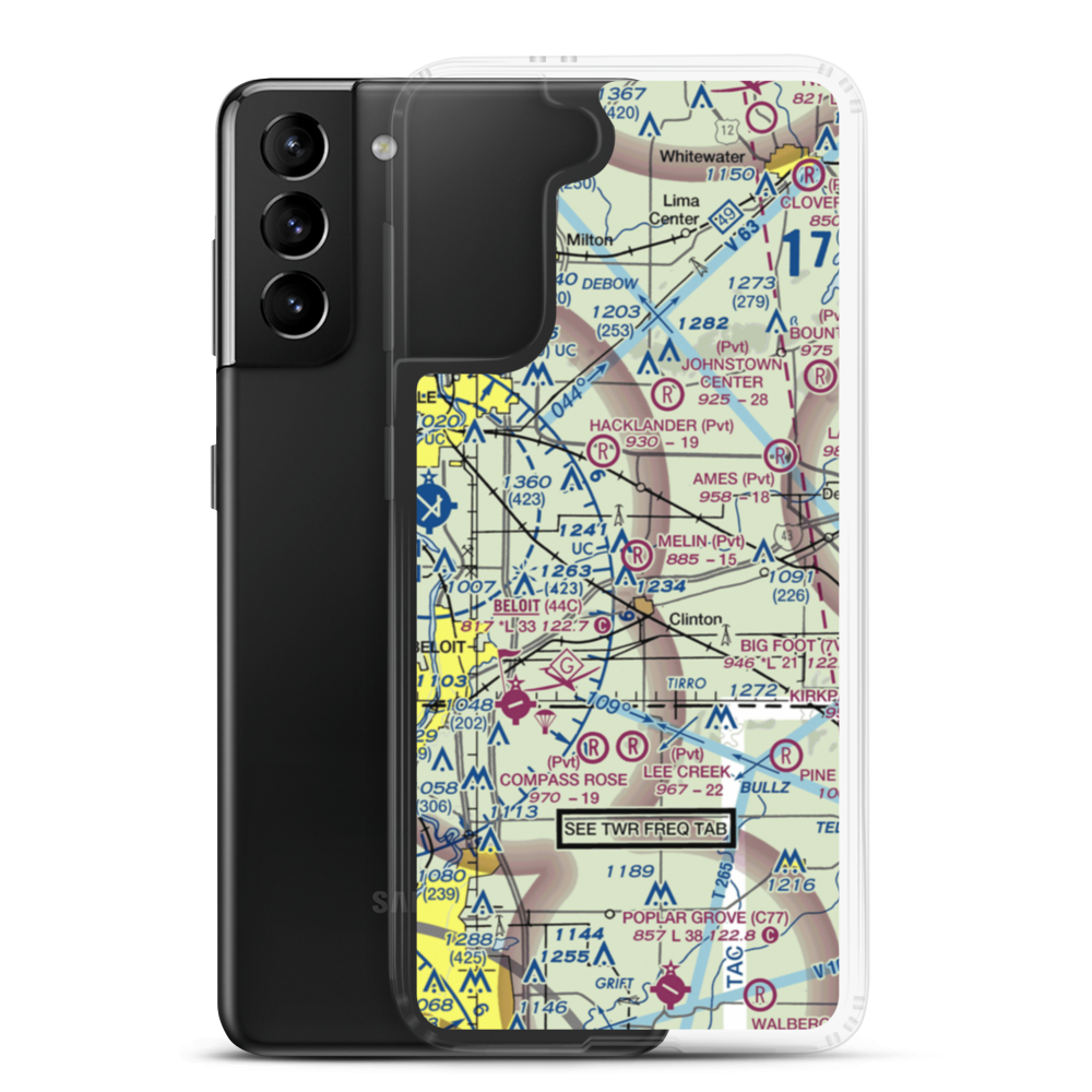 Melin Farms Airport (3WI6) VFR Sectional Samsung Case Samsung Galaxy S21 Plus model shown