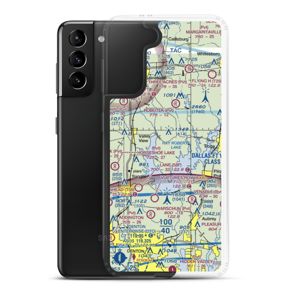 Melody Ranch Airport (XA78) VFR Sectional Samsung Case Samsung Galaxy S21 Plus model shown