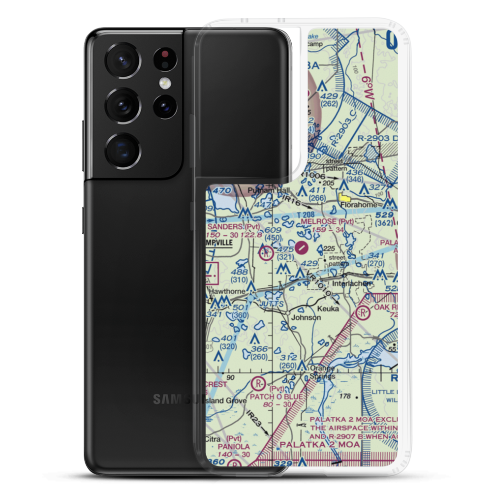 Melrose Landing Airport (FD22) VFR Sectional Samsung Case Samsung Galaxy S21 Ultra model shown