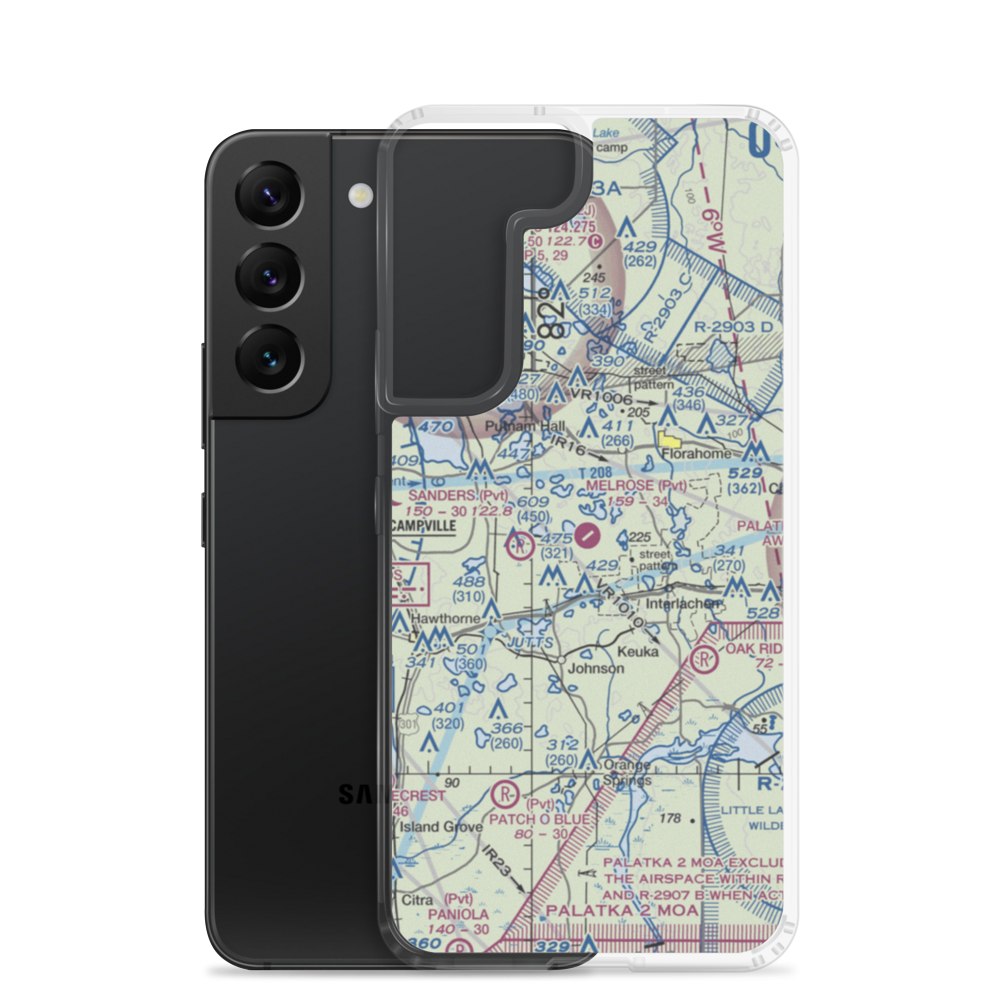 Melrose Landing Airport (FD22) VFR Sectional Samsung Case Samsung Galaxy S22 model shown