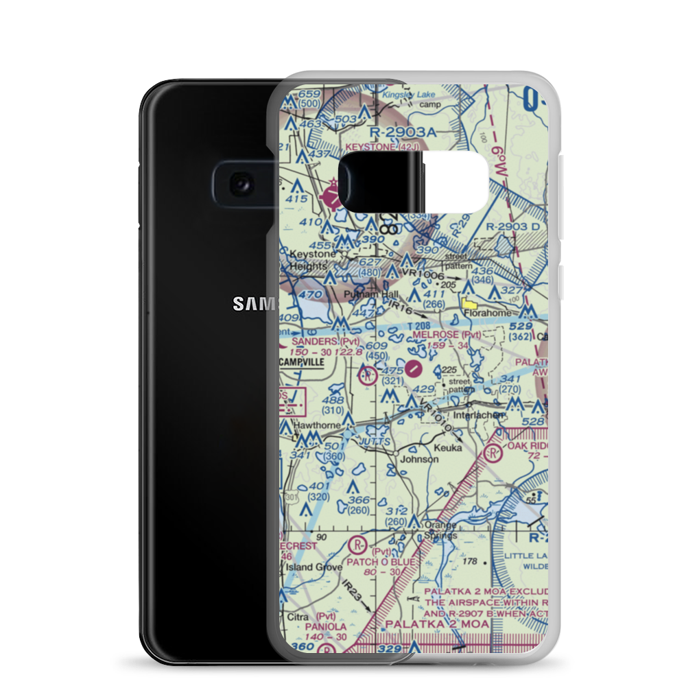 Melrose Landing Airport (FD22) VFR Sectional Samsung Case Samsung Galaxy S10e model shown