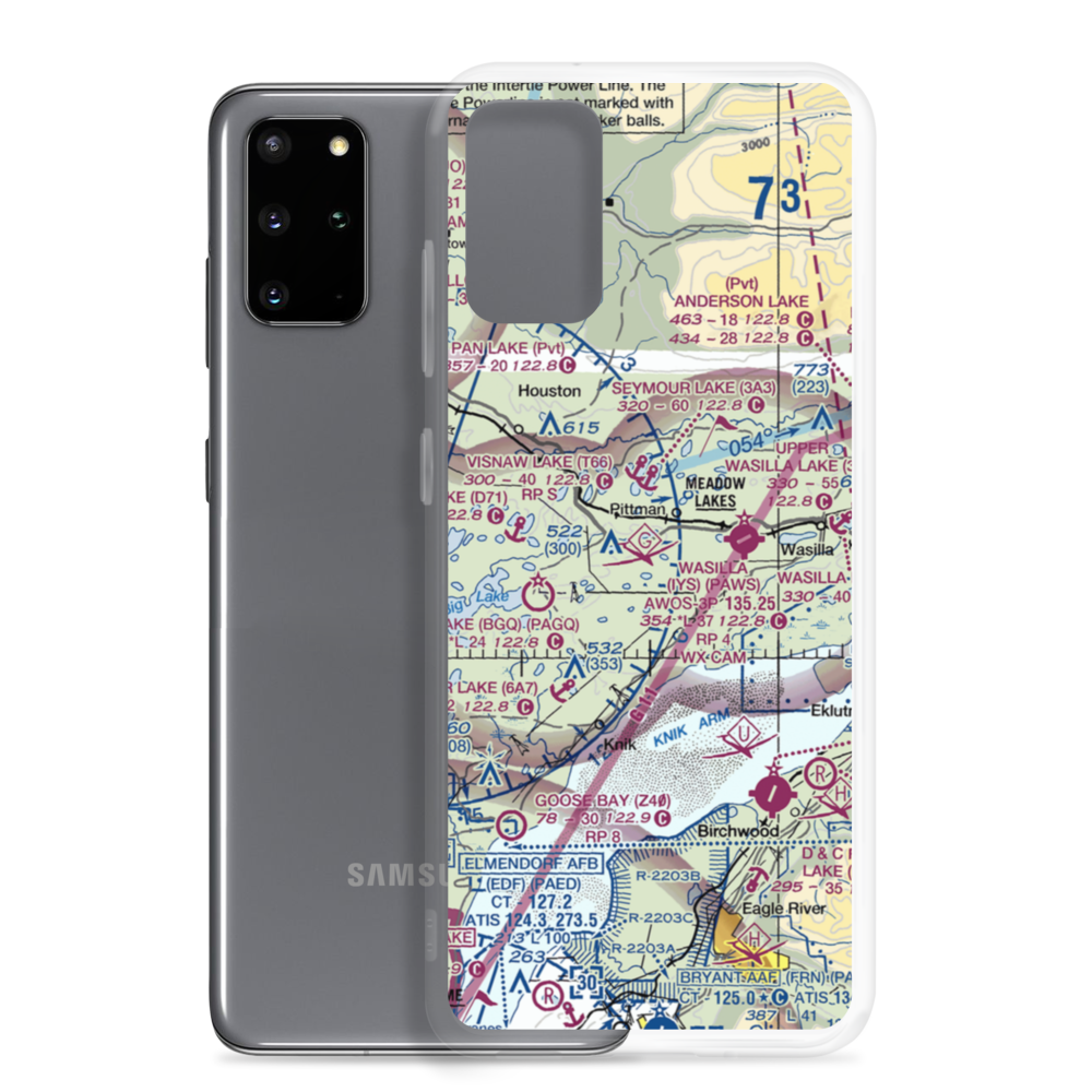 Mels Airport (38AK) VFR Sectional Samsung Case Samsung Galaxy S20 Plus model shown