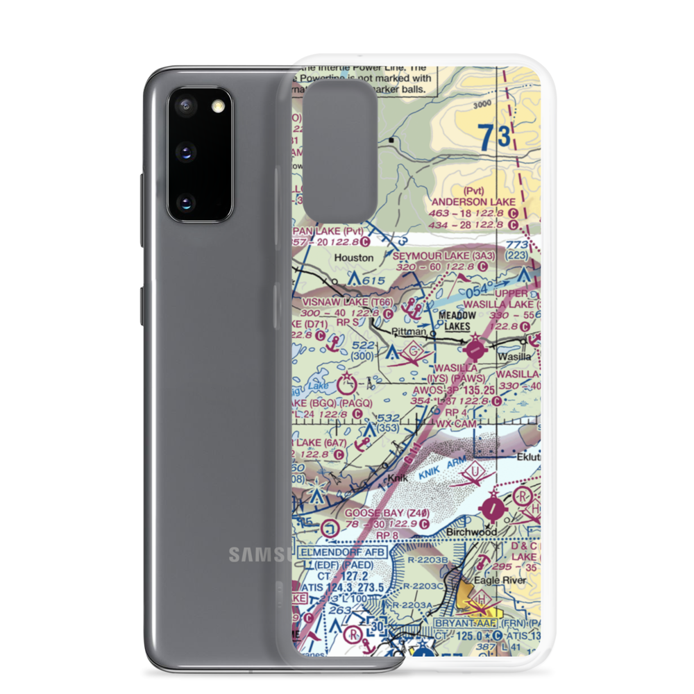 Mels Airport (38AK) VFR Sectional Samsung Case Samsung Galaxy S20 model shown