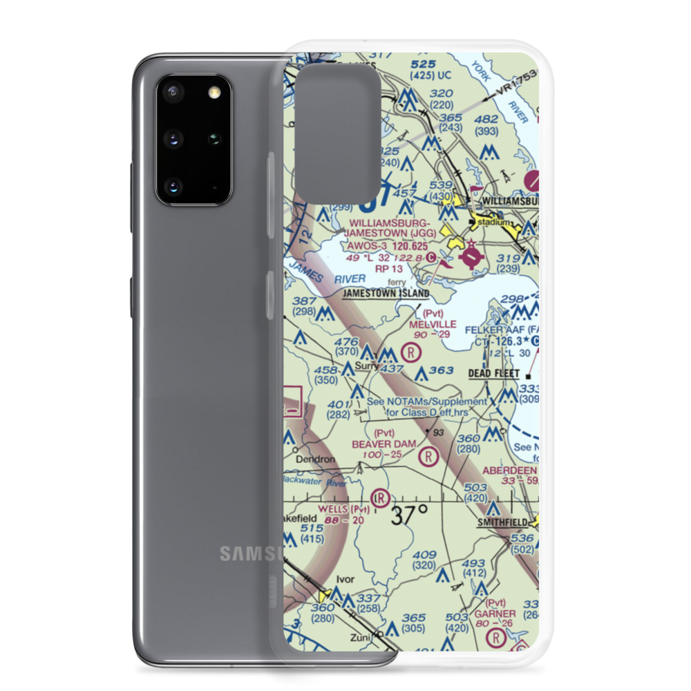 Melville Airstrip (2VA2) VFR Sectional Samsung Case Samsung Galaxy S20 Plus model shown