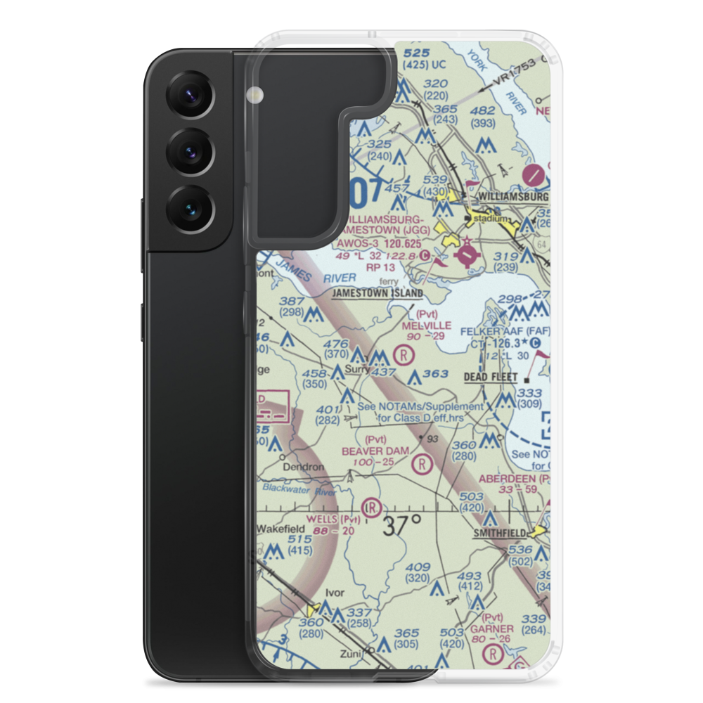 Melville Airstrip (2VA2) VFR Sectional Samsung Case Samsung Galaxy S22 Plus model shown