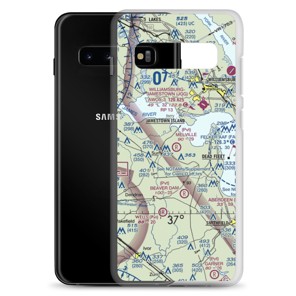 Melville Airstrip (2VA2) VFR Sectional Samsung Case Samsung Galaxy S10+ model shown