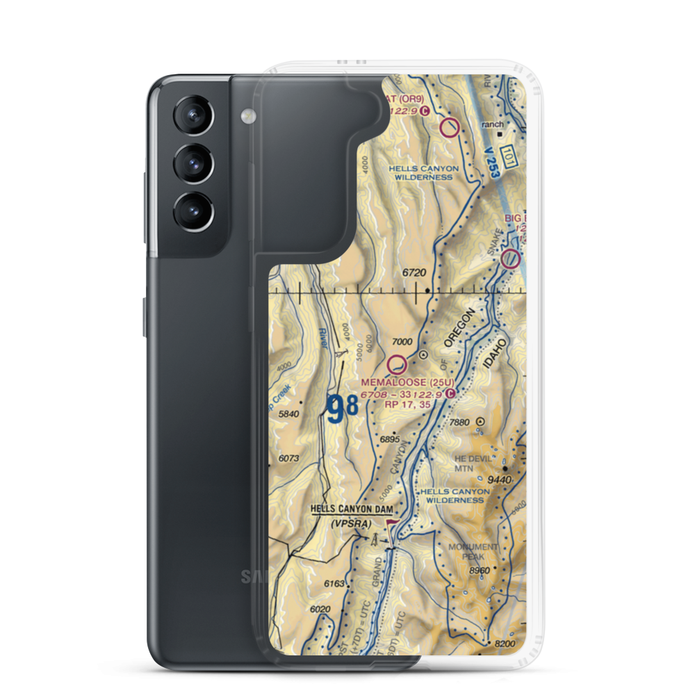 Memaloose Airport (25U) VFR Sectional Samsung Case Samsung Galaxy S21 model shown