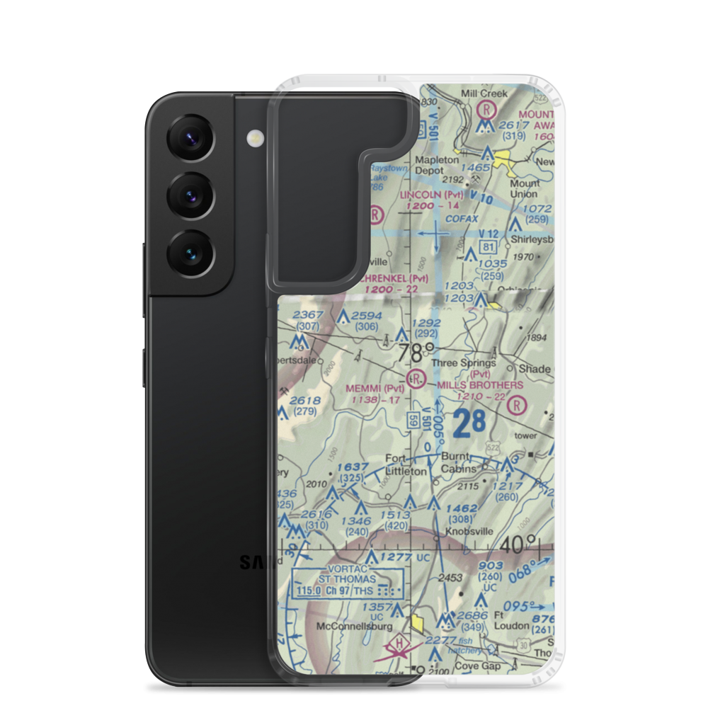Memmi Airport (0PN6) VFR Sectional Samsung Case Samsung Galaxy S22 model shown