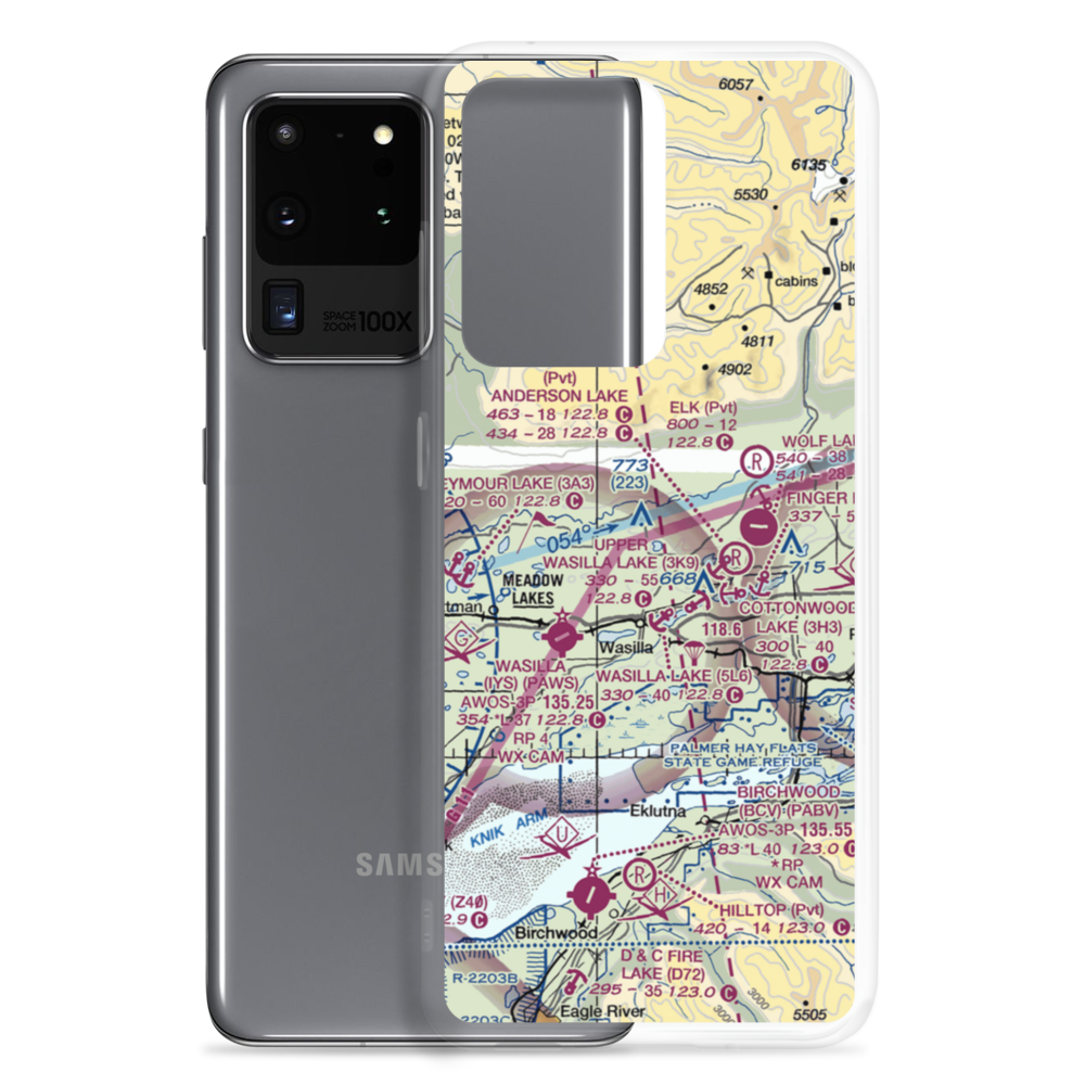 Memory Lake Airport (5AK8) VFR Sectional Samsung Case Samsung Galaxy S20 Ultra model shown