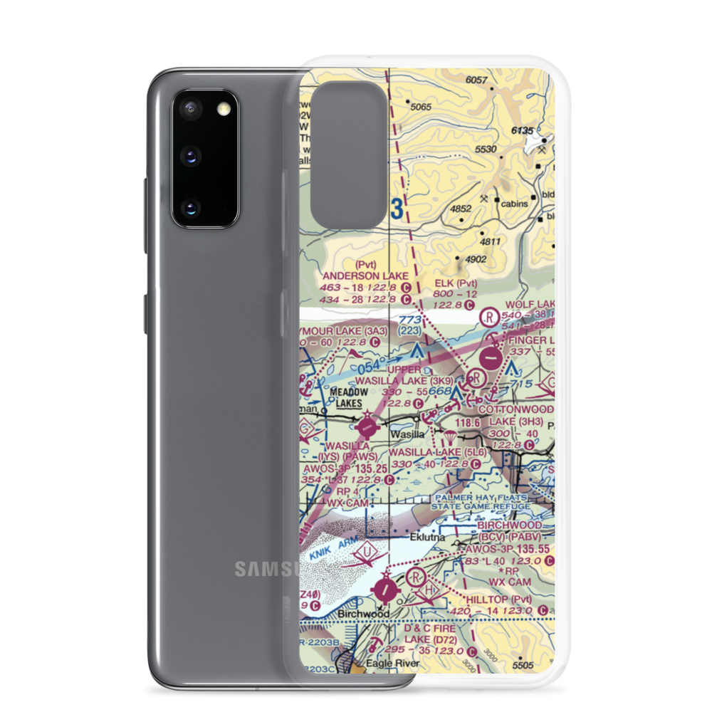 Memory Lake Seaplane Base (69AK) VFR Sectional Samsung Case Samsung Galaxy S20 model shown