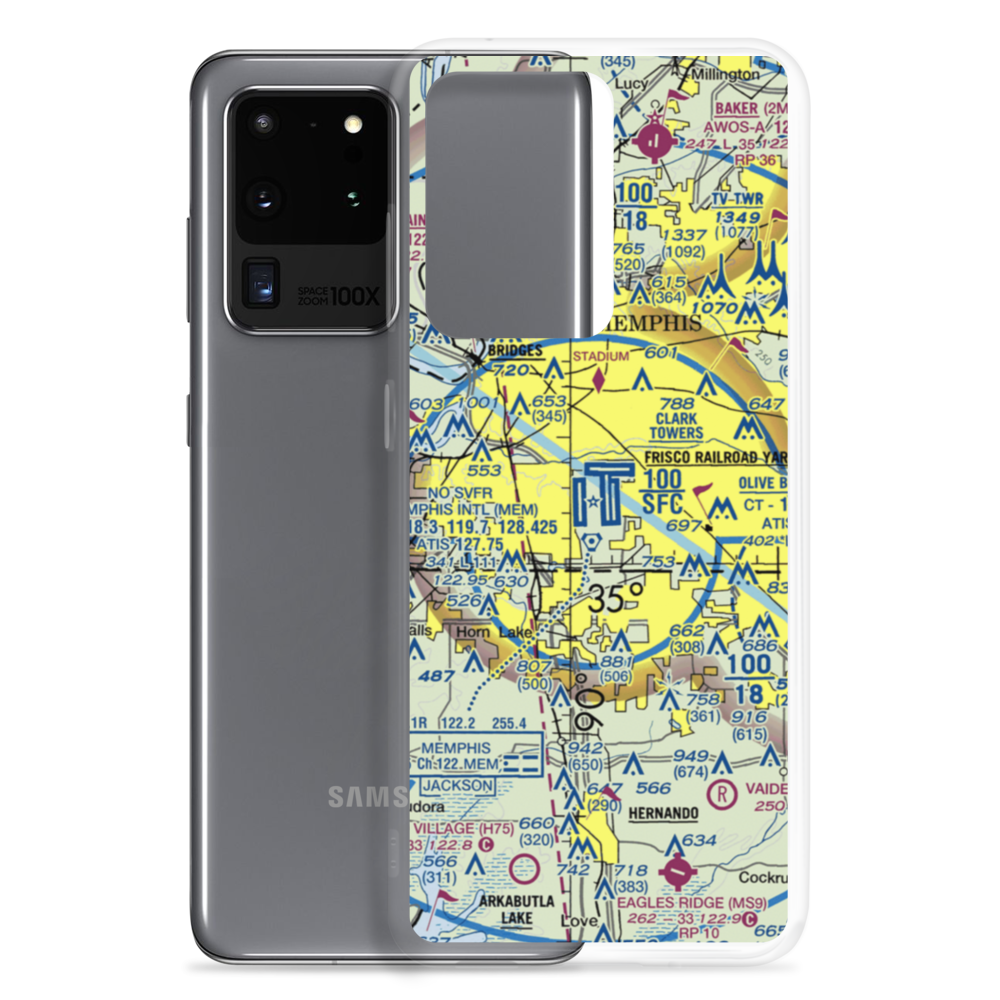 Memphis International Airport (MEM) VFR Sectional Samsung Case Samsung Galaxy S20 Ultra model shown