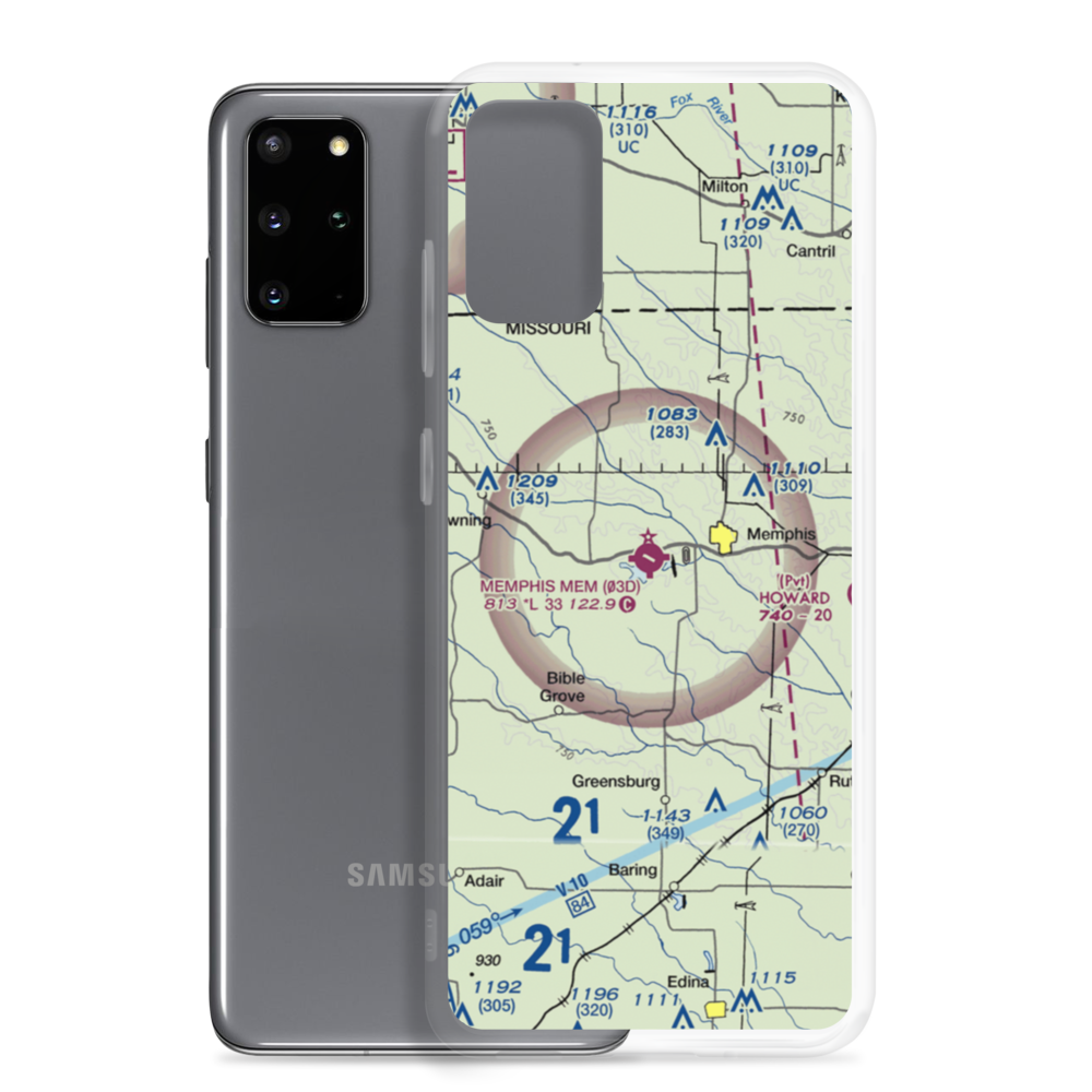 Memphis Memorial Airport (03D) VFR Sectional Samsung Case Samsung Galaxy S20 Plus model shown