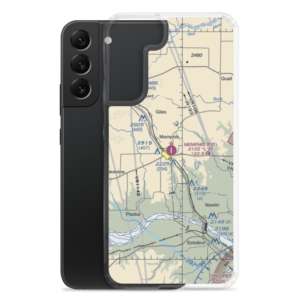 Memphis Municipal Airport (F21) VFR Sectional Samsung Case Samsung Galaxy S22 Plus model shown