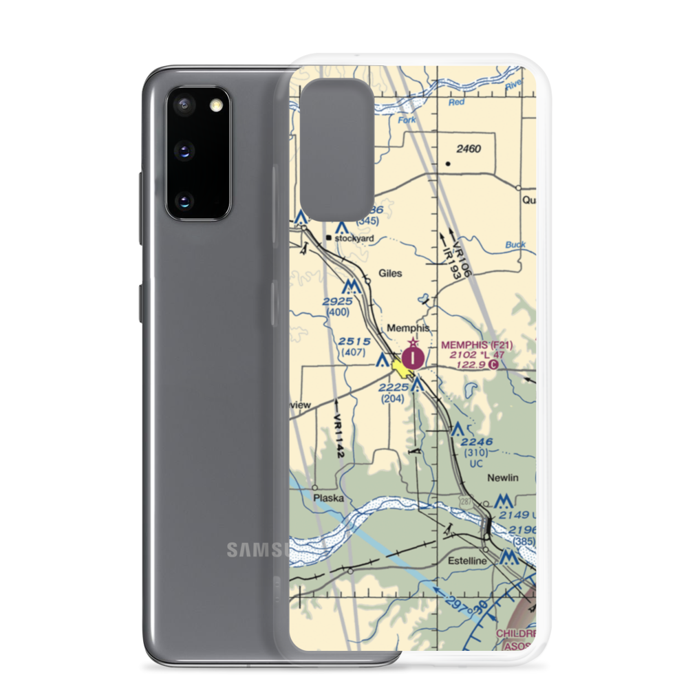 Memphis Municipal Airport (F21) VFR Sectional Samsung Case Samsung Galaxy S20 model shown