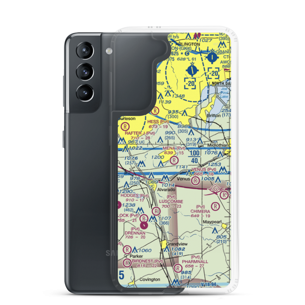 Mena Airport (85TA) VFR Sectional Samsung Case Samsung Galaxy S21 model shown