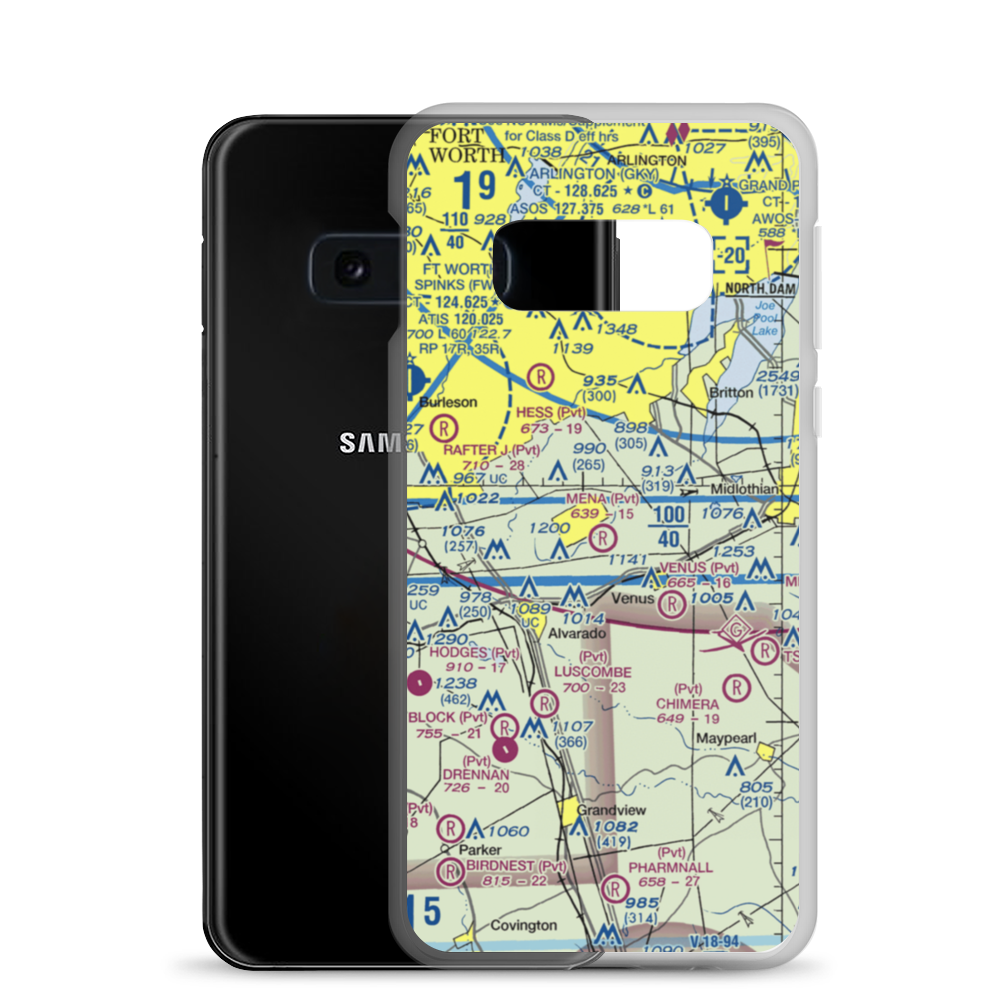 Mena Airport (85TA) VFR Sectional Samsung Case Samsung Galaxy S10e model shown